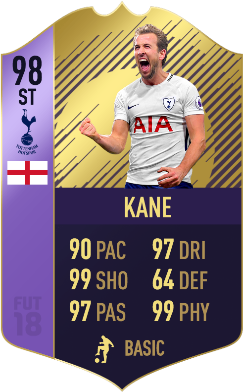 15 Jul - Harry Kane Fifa 18 Card (540x815), Png Download