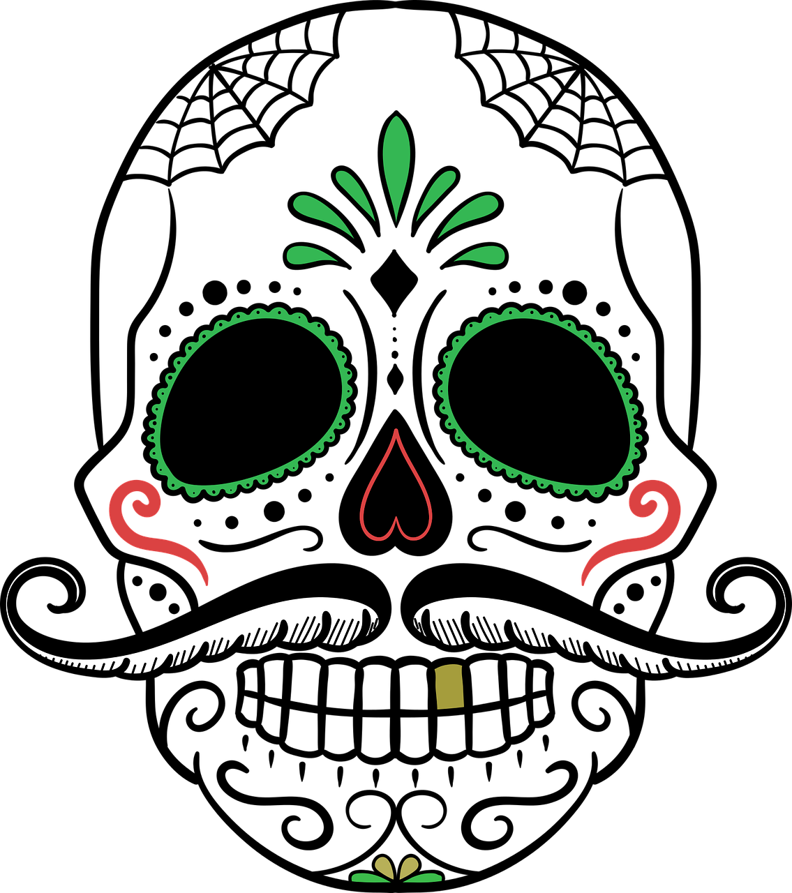 Crossbones Skeleton Death Svg Png Icon Free - Skull Designs Day Of The Dead (1135x1280), Png Download