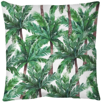 Watercolor Exotic Seamless Pattern, Green Tropical - Watercolor Botanical Summer Leaves (400x400), Png Download