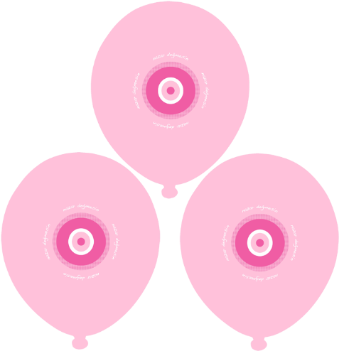 30cm Kauçuk Balon - Pembe Nazar Boncugu (489x500), Png Download