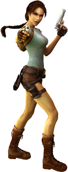 So If Lara Croft From The Tomb Raider Series Faced - Lara Croft Tomb Raider Anniversary (250x600), Png Download