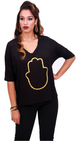 V-neck Top Hamsa Frame - Top (310x480), Png Download