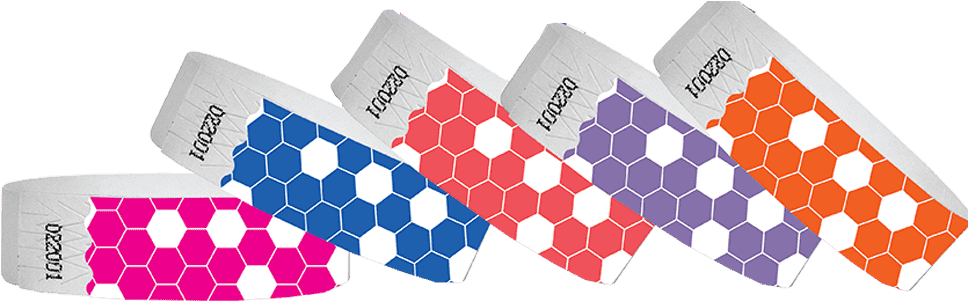 3/4 Tyvek Wristband Design Honeycomb - Wristband (1000x444), Png Download