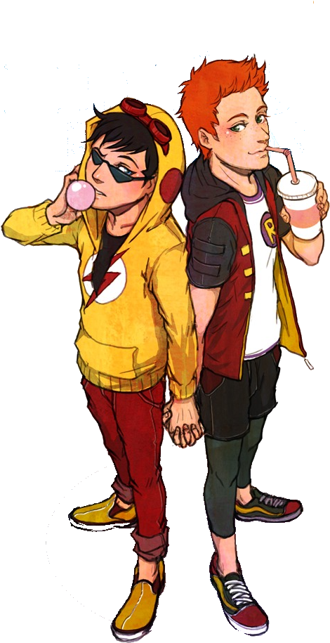 Scm Music Player - Kid Flash And Robin (518x1000), Png Download