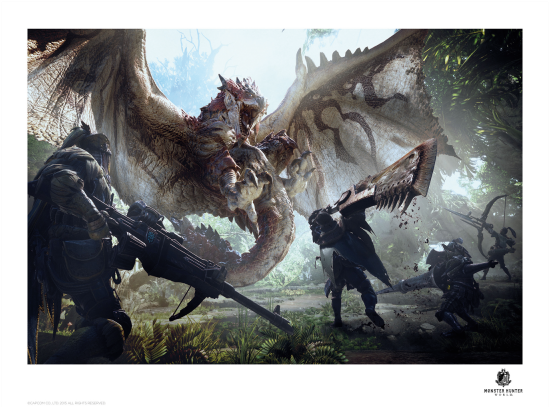 Monster Hunter World Lithograph Keyart - Wyvern Monster Hunter World (600x600), Png Download