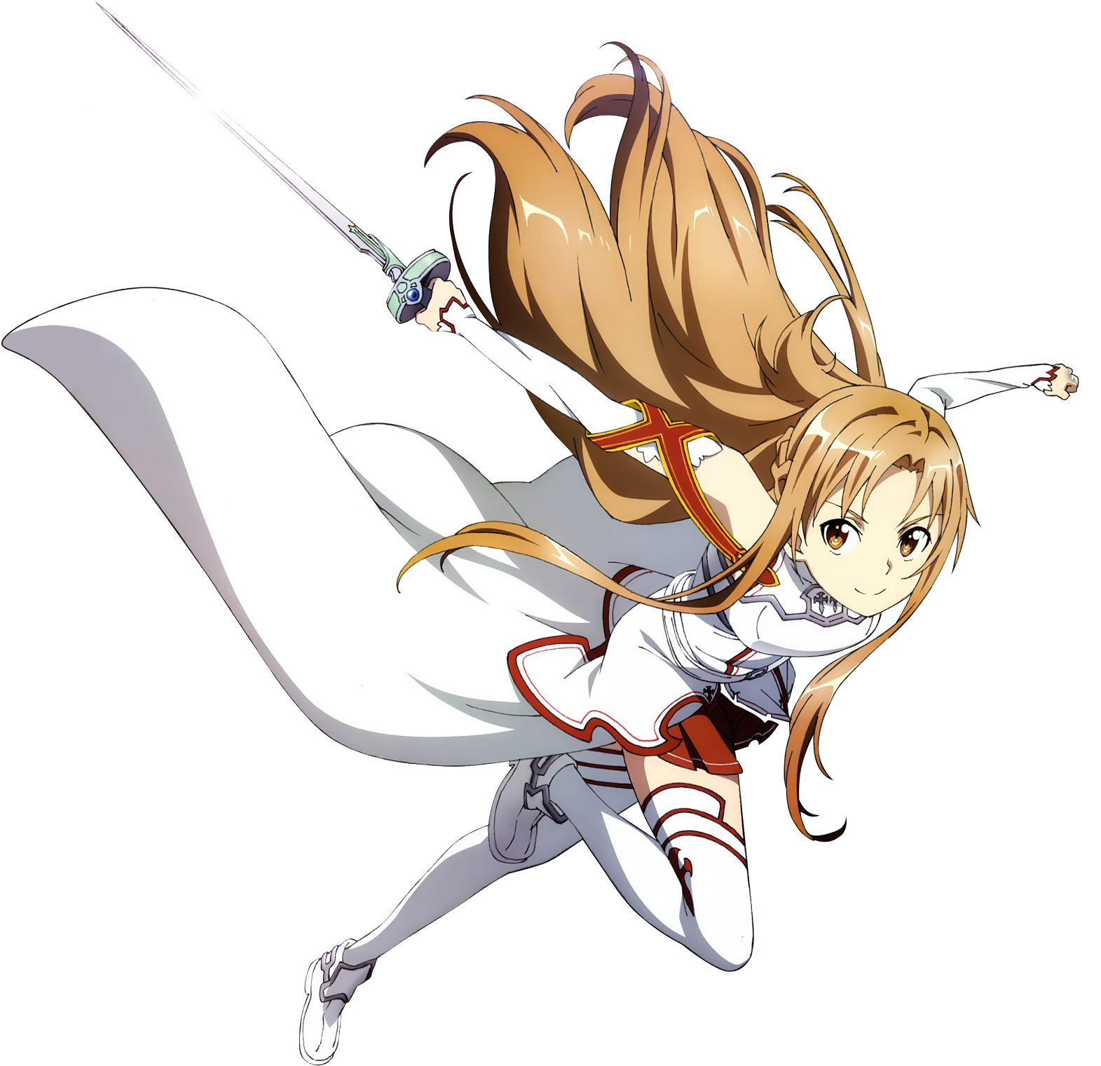 Sword Art Online Asuna Yuuki Hyper Accion Hd Render - Kirito And Asuna Png (1600x1589), Png Download