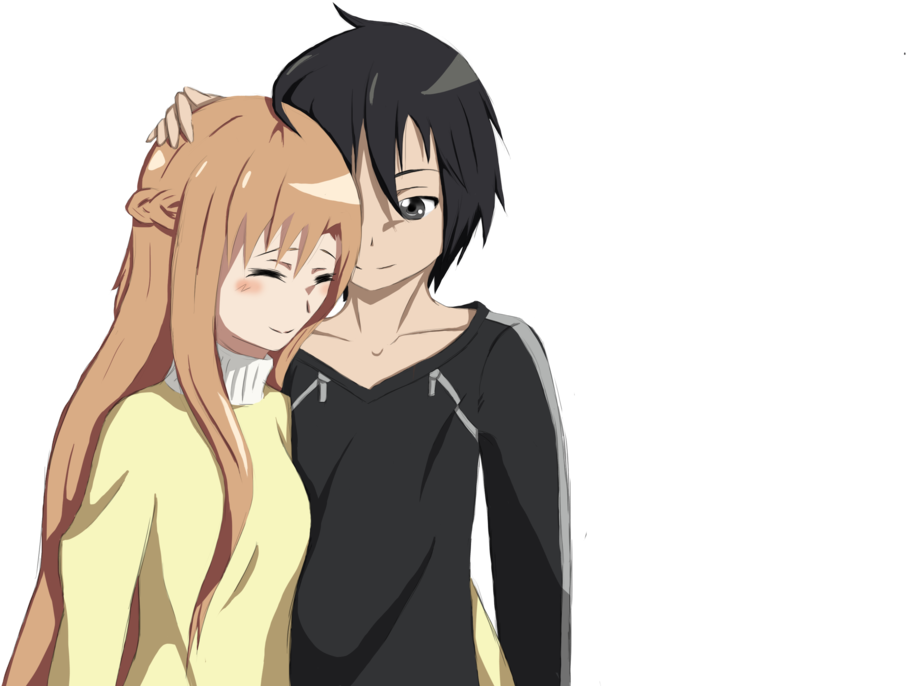 Kirito X Asuna By Okaenia-d5wz77x - Kirito X Asuna Png (1024x724), Png Download