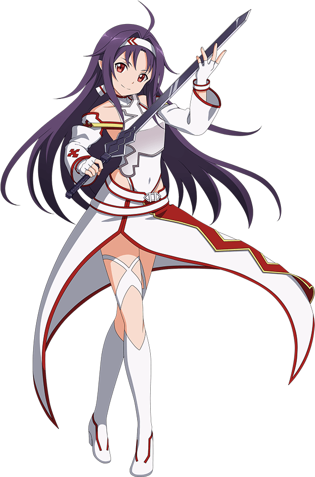 Yuki Wearing Asuna's Colors - Sword Art Online (640x1000), Png Download