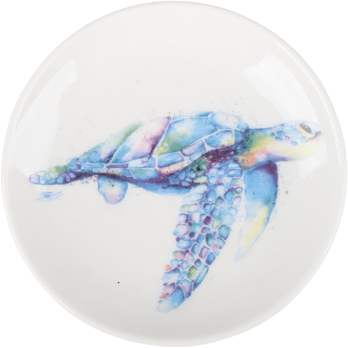 Turtle Round Trinket Dish 10cm - Blue And White Porcelain (500x500), Png Download
