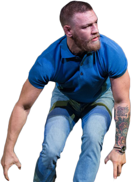 [ Img] - Conor Mcgregor Blue Jeans (468x626), Png Download
