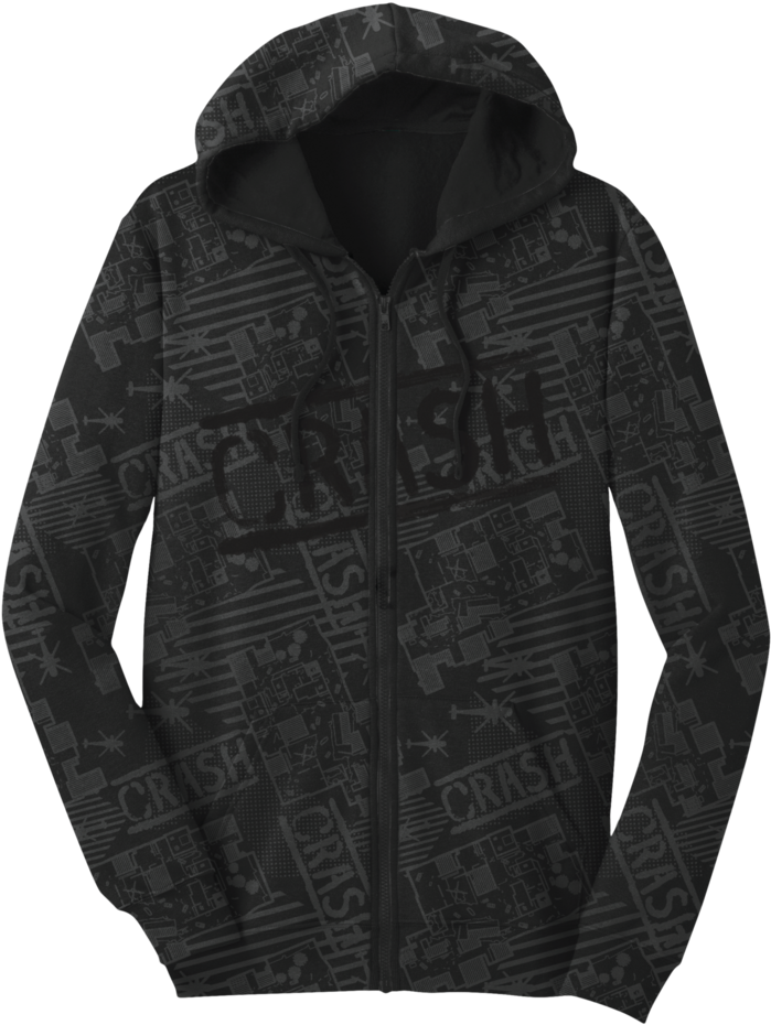 Crash All Over Hoodie - Hoodie (1024x1024), Png Download