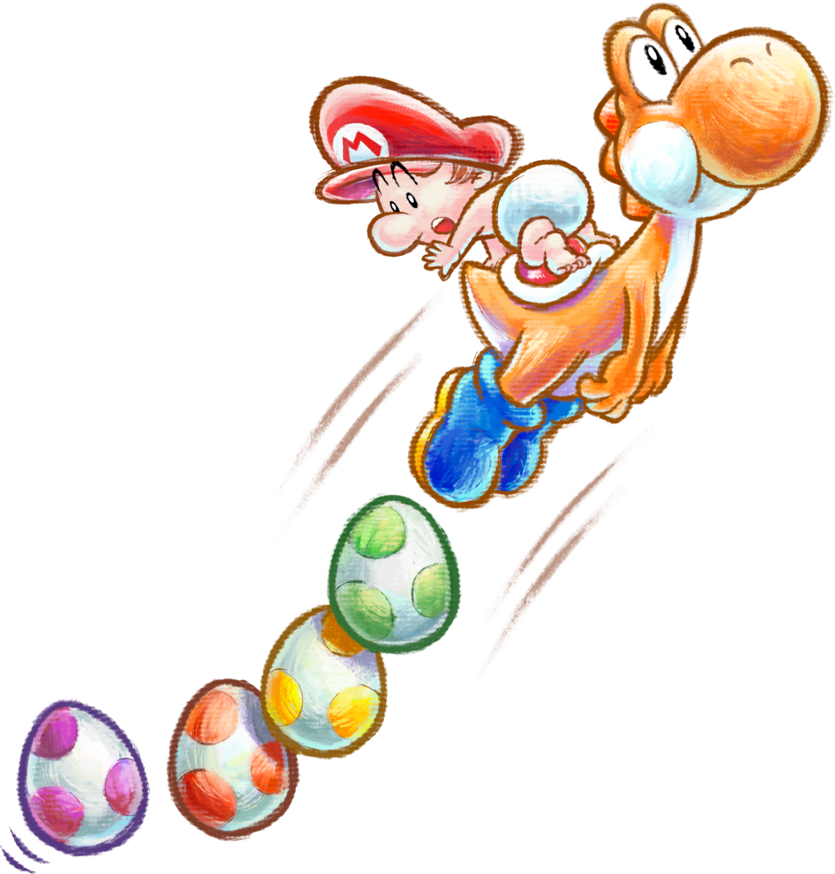Yoshi's New Island - Orange Yoshi Yoshi's Island (458x479), Png Download