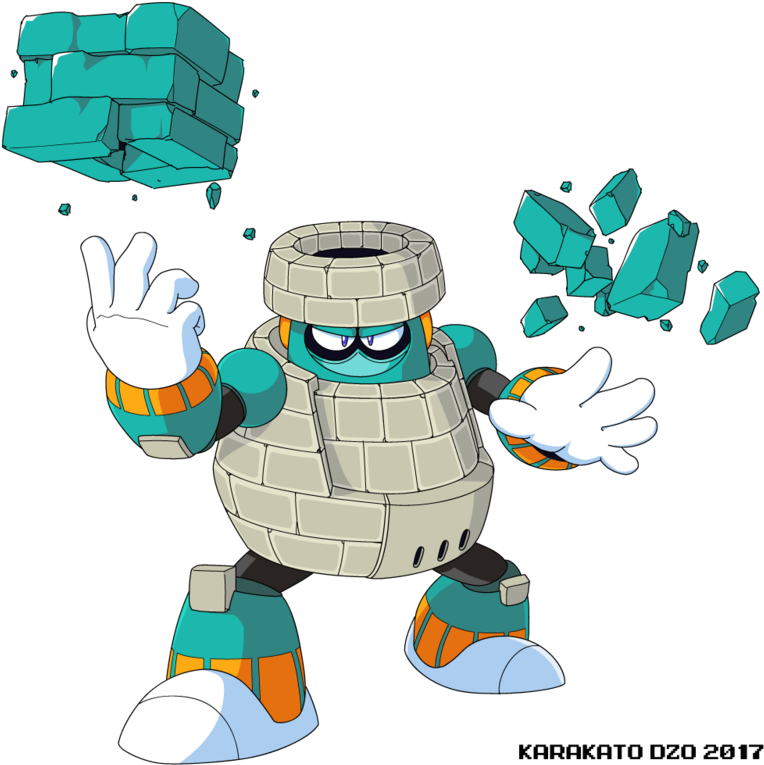 Man By Karakatodzo - Block Man Mega Man 11 (800x800), Png Download