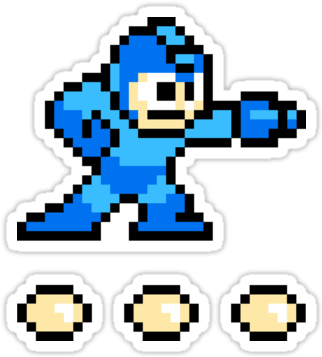Mega Man Sticker - Mega Man Pixel Art (375x375), Png Download