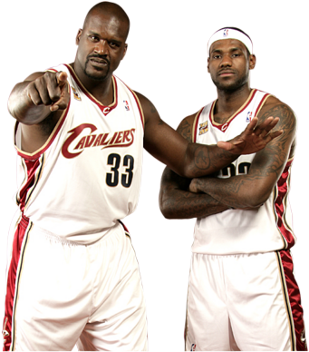 Lebron James Und Shaquille O' Neal Psd - Shaquille O Neal Lebron (399x400), Png Download