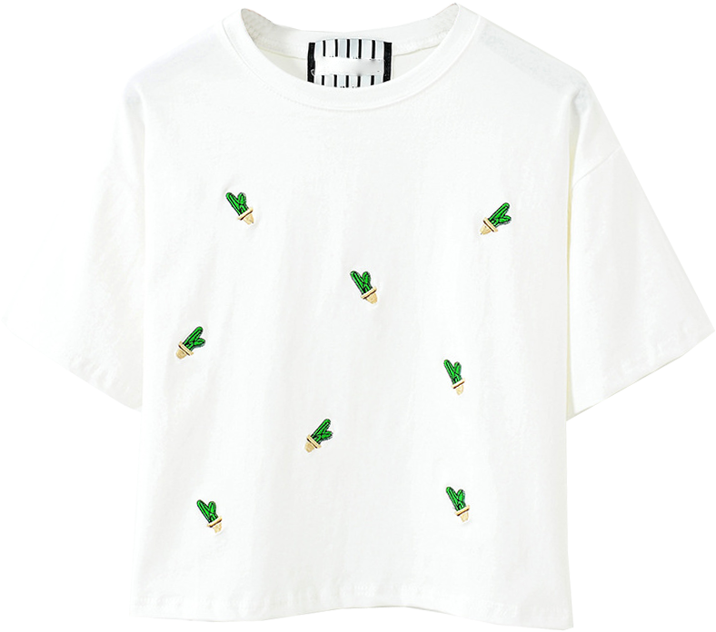 Cactus Crop Top - Sweater (800x800), Png Download