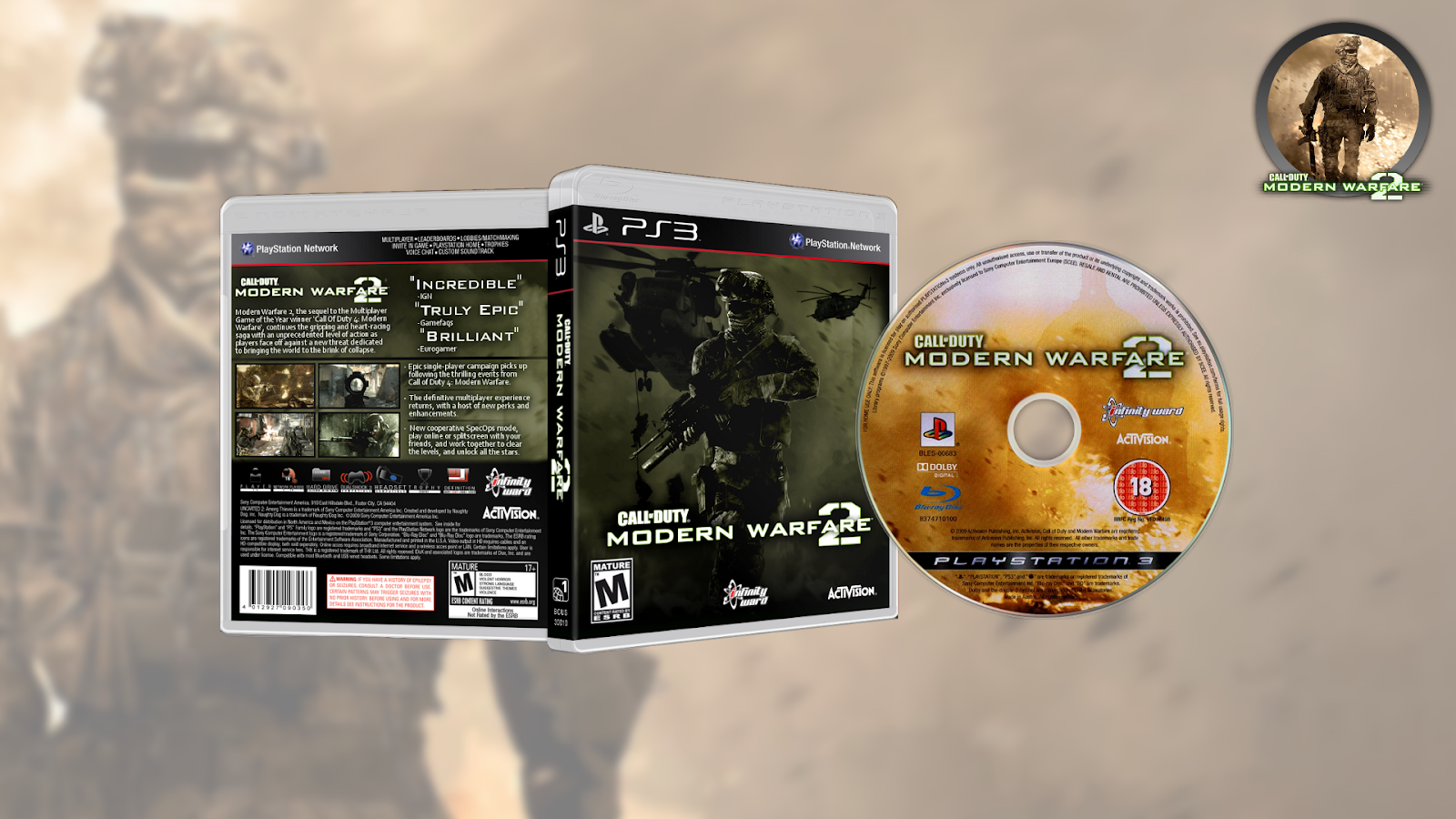Call Of Duty Modern Warfare 2 Usa/europe Ps3 Download - Call Of Duty Modern Warfare (1600x900), Png Download