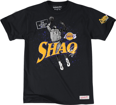 Los Angeles Lakers Shaquille O'neal 3x Finals Mvp T-shirt - Shaquille O Neal T Shirt (500x667), Png Download
