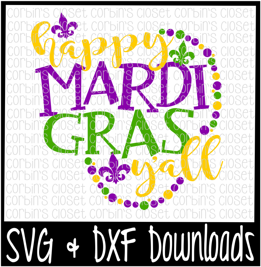 Mardi Gras Svg * Happy Mardi Gras Y'all * Beads Cut - Cinco De Mayo Svg (1400x932), Png Download