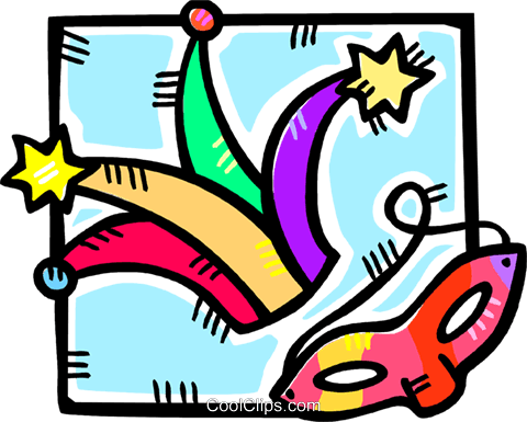 Mardi Gras Hat And Mask Royalty Free Vector Clip Art - Mardi Gras Clip Art (480x385), Png Download