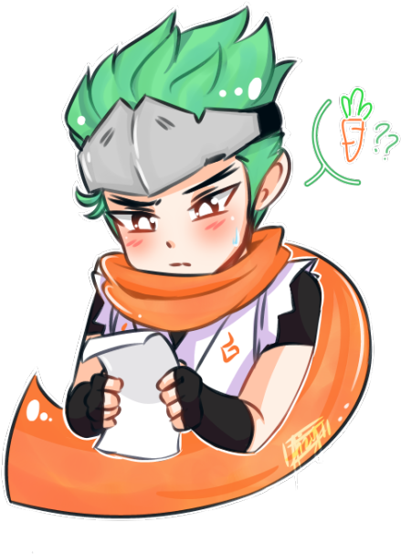 I Draw Our Carrot Boi ~♥ - Overwatch Art Cute Genji (500x644), Png Download