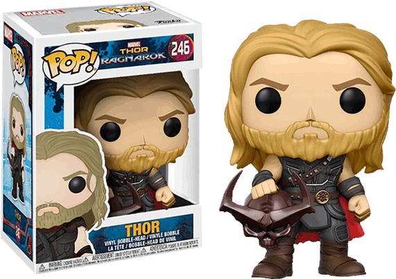 Marvel - Thor - Ragnarok - Thor With Surtur Head Pop - Figurine Pop Thor Ragnarok (600x600), Png Download