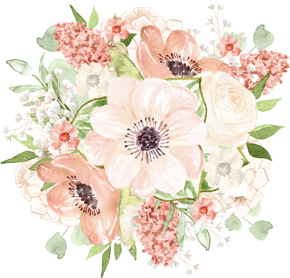 Elegant Watercolor Flowers Cartoon Transparent Free - Clip Art (1024x1024), Png Download