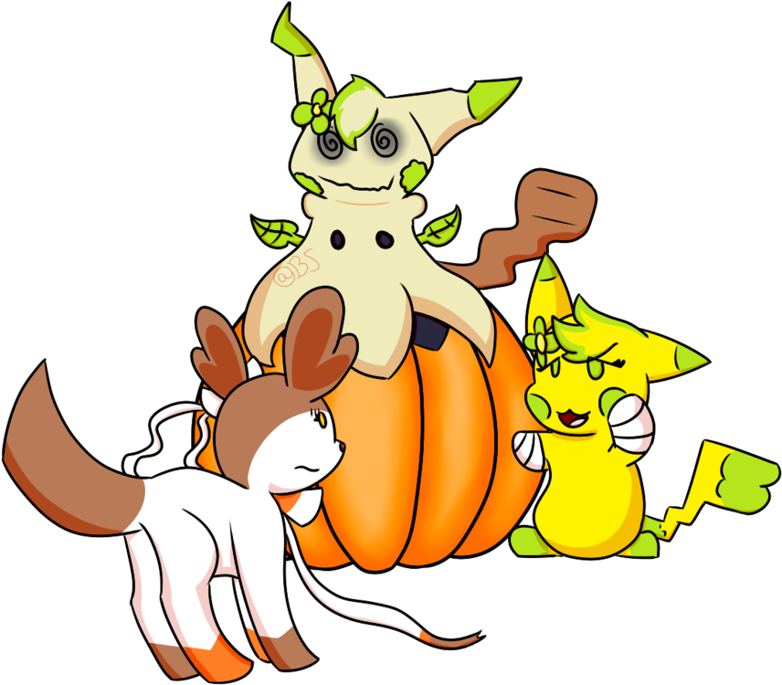 Pumpkin 3 With Pokemon Oc's By Brownsaur On Deviantart - Pokémon (950x841), Png Download