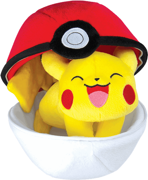 Pokémon Zipper Poké Ball Plush, Pikachu And Poké Ball (600x600), Png Download