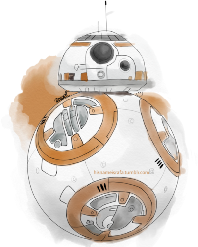 Digital Watercolored Illustration Of Bb-8 My Very First - Bb-8 (500x500), Png Download