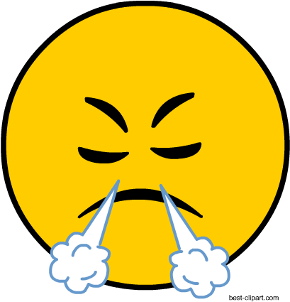 Face With Steam From Nose, Free Clip Art - Emoji (450x450), Png Download