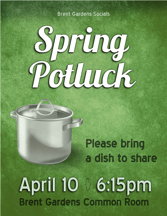Potluck Poster Spring2013 Dribble - Potluck Poster (800x700), Png Download