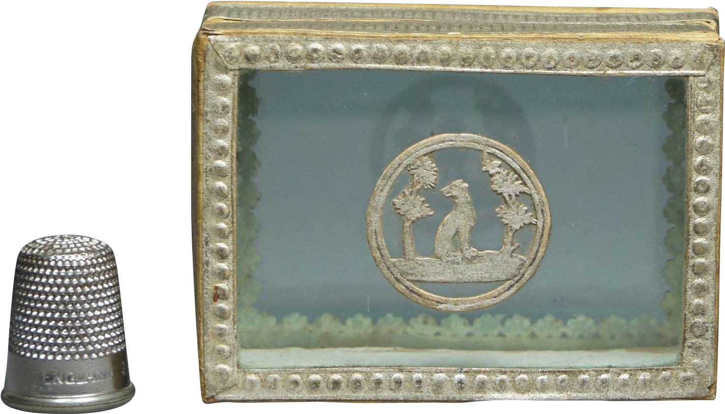 Antique French Dog Candy Box Boite A Dragees Circa - Emblem (1474x1474), Png Download