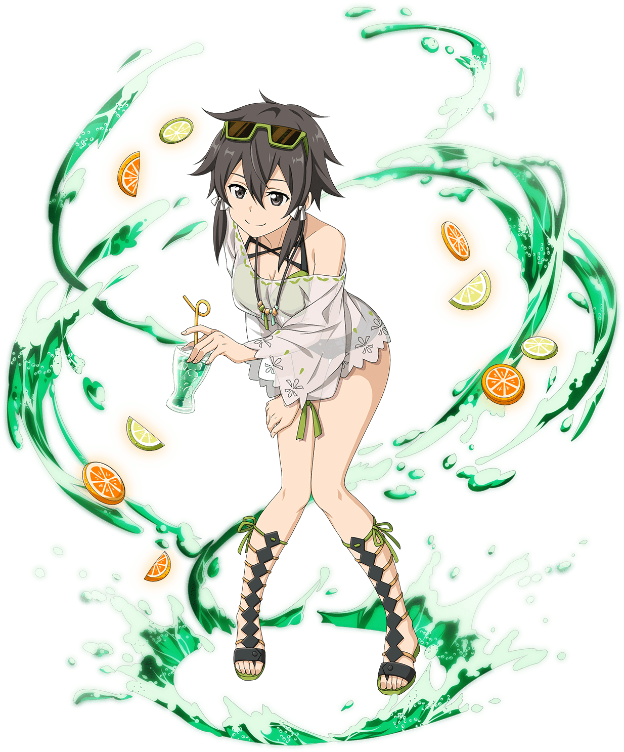 Irl Summer Sinon - Sword Art Online Memory Defrag Rain (1500x1500), Png Download