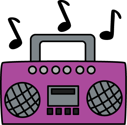 Purple Boombox Clip Art - Example Of Sound Energy Clipart (414x410), Png Download