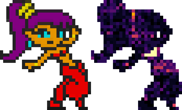Activity Of Each Pixel Of The Shantae Sprite In R/place - Shantae Sprite (580x350), Png Download