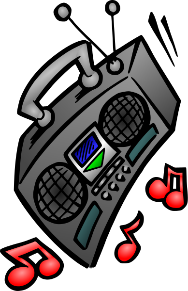 Free Boombox Clip Art - Stereo Clipart (389x600), Png Download