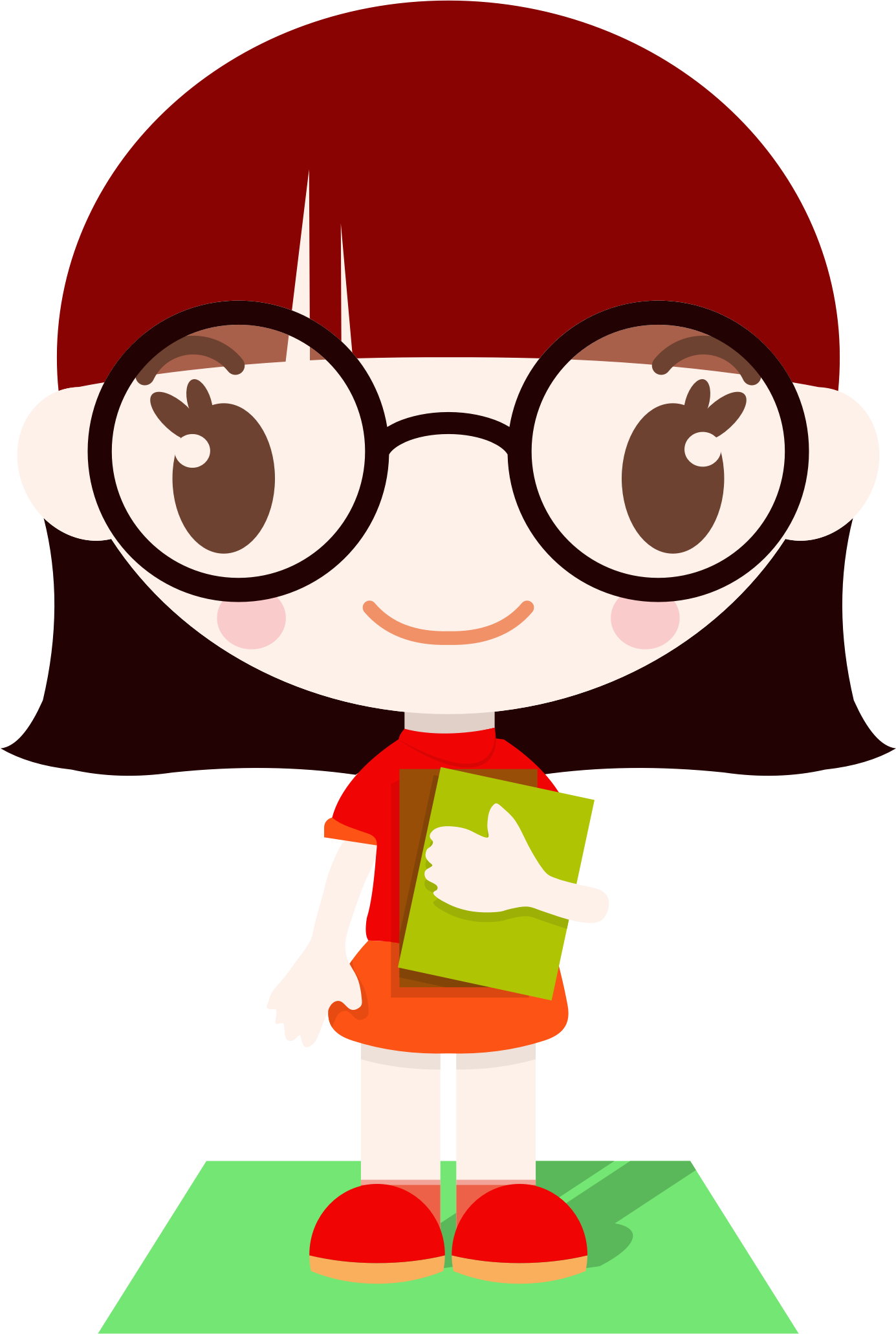 Anime - Girl Nerd Clipart (1385x2062), Png Download