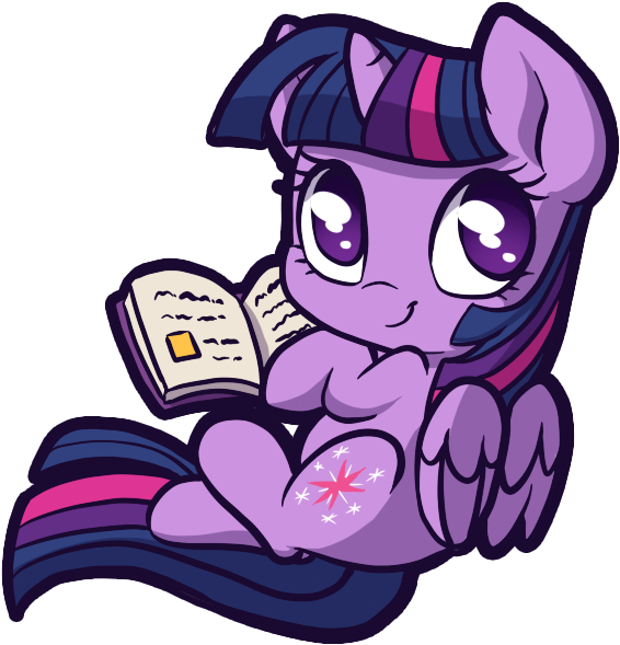 The Reading Cute - Twilight Sparkle Chibi (600x600), Png Download
