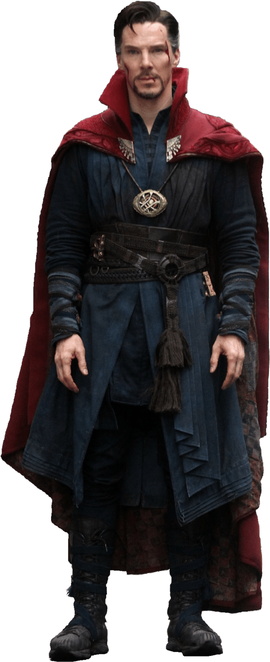 Standing Transparent Stickpng - Doctor Strange Movie Version Cosplay Costume Custom (588x1359), Png Download