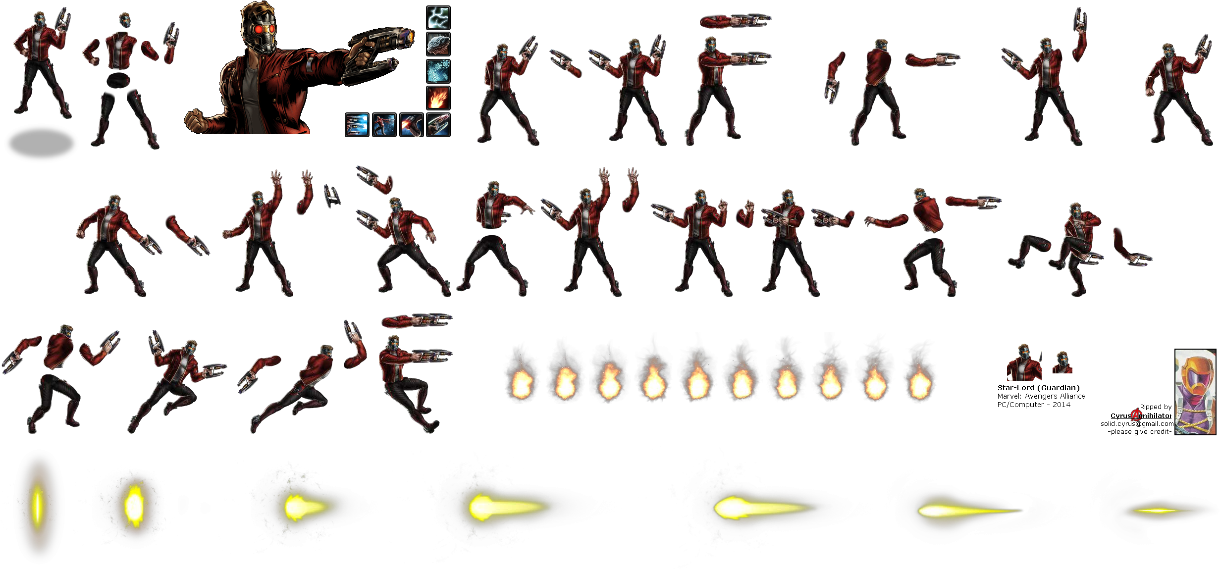 Click To View Full Size - Star Lord Sprite Sheet (2470x1160), Png Download