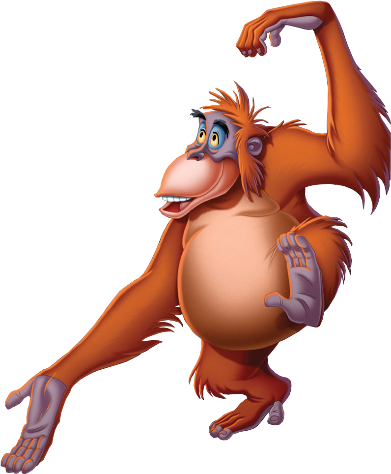 The Jungle Book Transparent Background - Jungle Book Characters King Louie (987x1019), Png Download