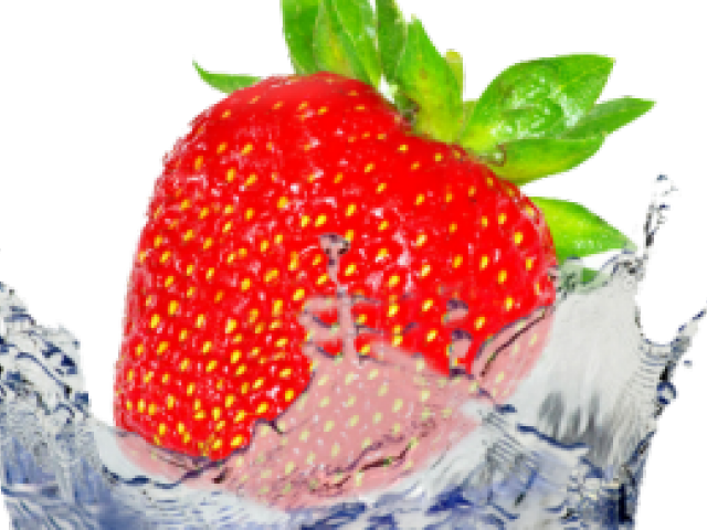 Fruit Water Splash Png Transparent Images - Strawberry In Water Png (640x480), Png Download