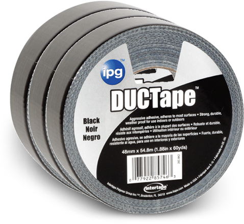 Intertape Duct Tape 20c-bk2, Black 2 Inch X 60 Yd I392140 (500x500), Png Download