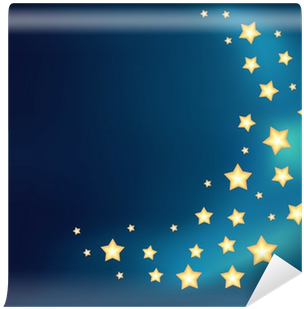 Background With A Moon Made Of Shiny Cartoon Stars - Stars On The Sky Cartoons (400x400), Png Download