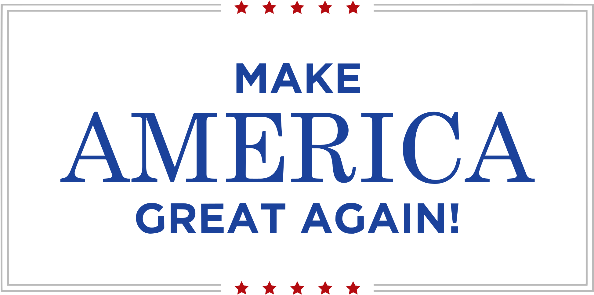 Open - Make America Great Again Text (2000x1000), Png Download