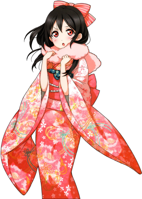 Love Live Kimono Nico (500x670), Png Download