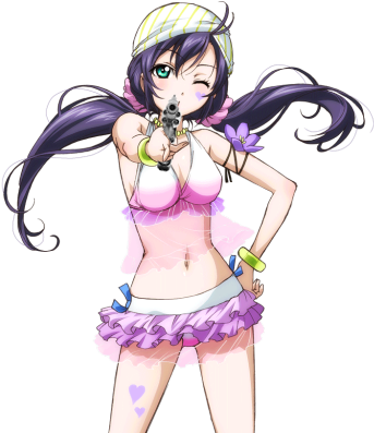 Post - Nozomi With A Gun (400x450), Png Download