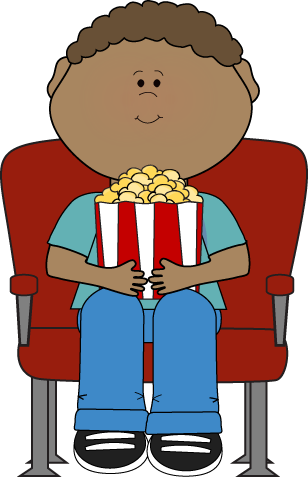 Png Royalty Free Library Kid Watching Movie Hollywood - Kid Watching Movie Clipart (308x477), Png Download