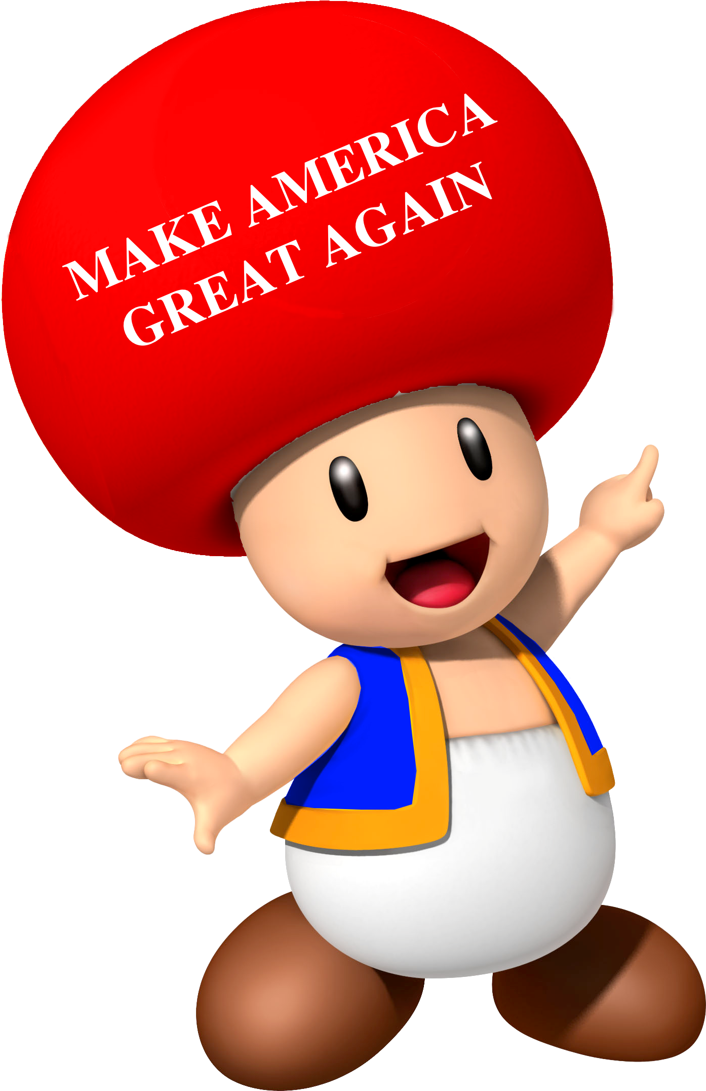 Make America Great Again - Toad Mario (2120x2416), Png Download
